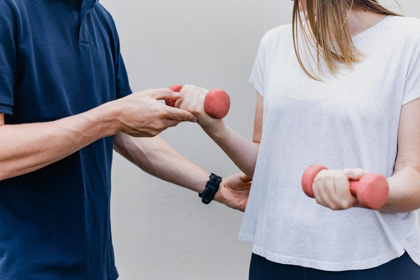 Hand weights used in physical therapy.